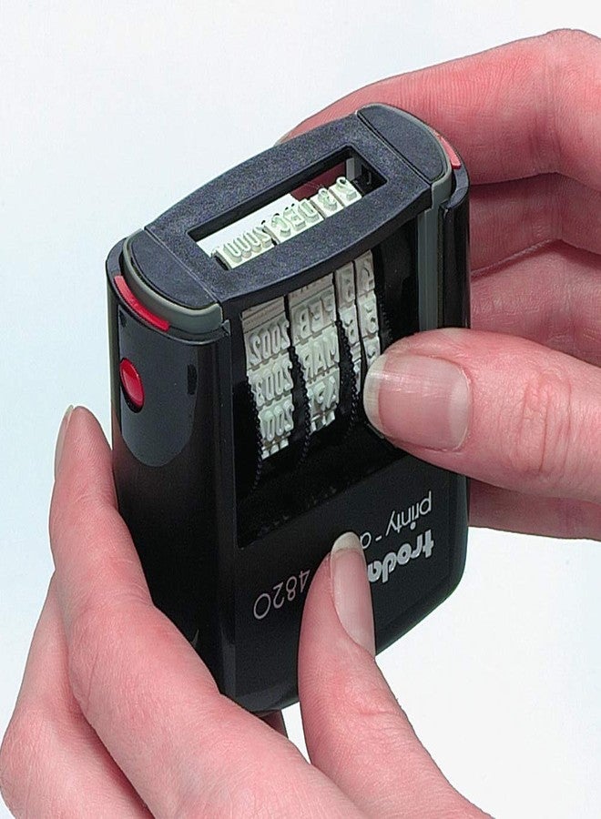 Trodat Printy 4820 Date Stamp, Self-Inking Stamp for Professional and Personal Applications, 3/8” x 1-¼”, Eco-Friendly Climate Neutral Product (Black) - Image 4